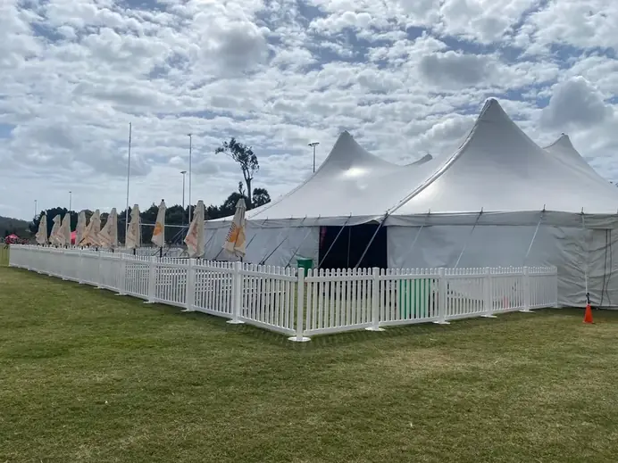 A Somersault marquee set up at the Gold Coast Premier Invitational football