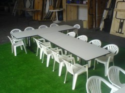 Chairs and tables