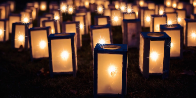 Christmas lanterns for a carols by candlelight event